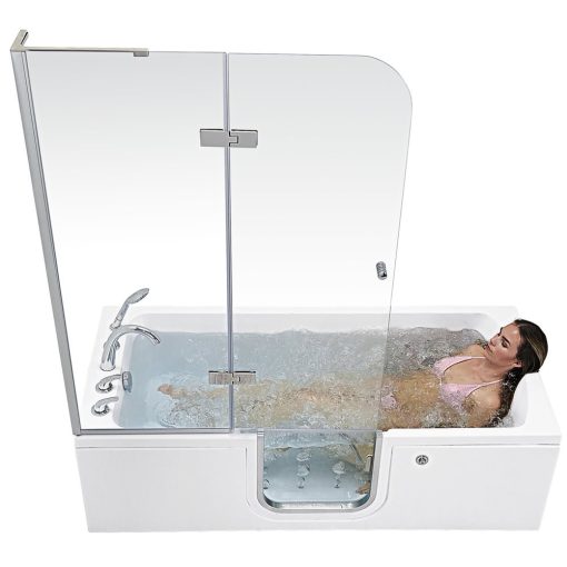 Laydown 32x72 Hydro Massage Walk-In-Bathtub Left Drain