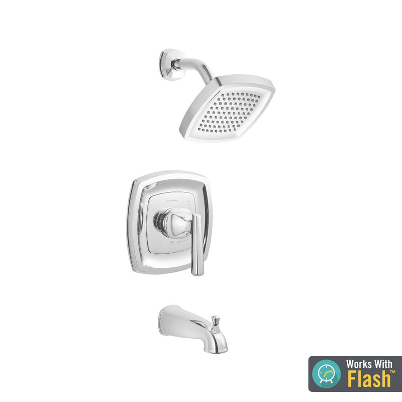 American Standard - TU018.508.xxx - 1.8 gpm Edgemere Tub and Shower Trim Kit with Water Saving Shower Head and Cartridge - LESS VALVE