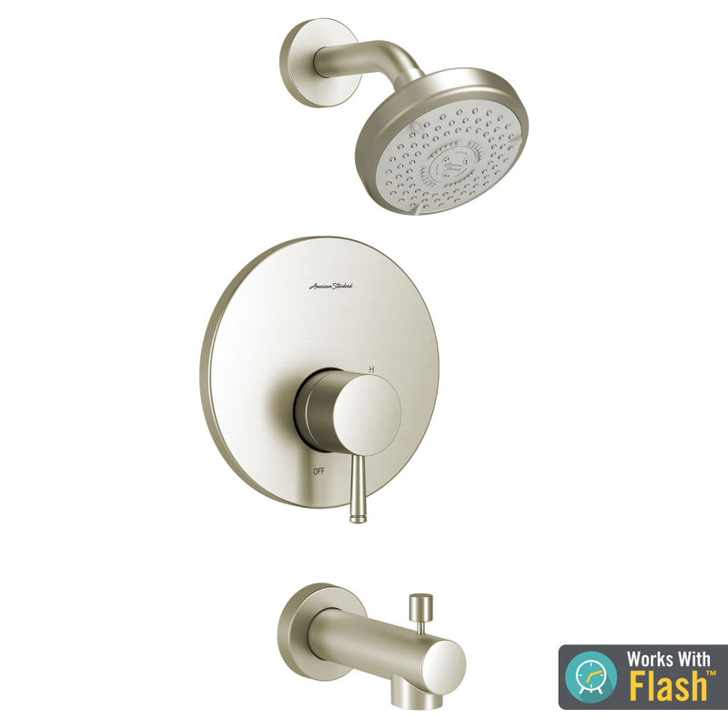 American Standard - TU064.508.xxx - Serin Tub and Shower Trim Kit with Water-Saving Shower Head and Cartridge - LESS VALVE