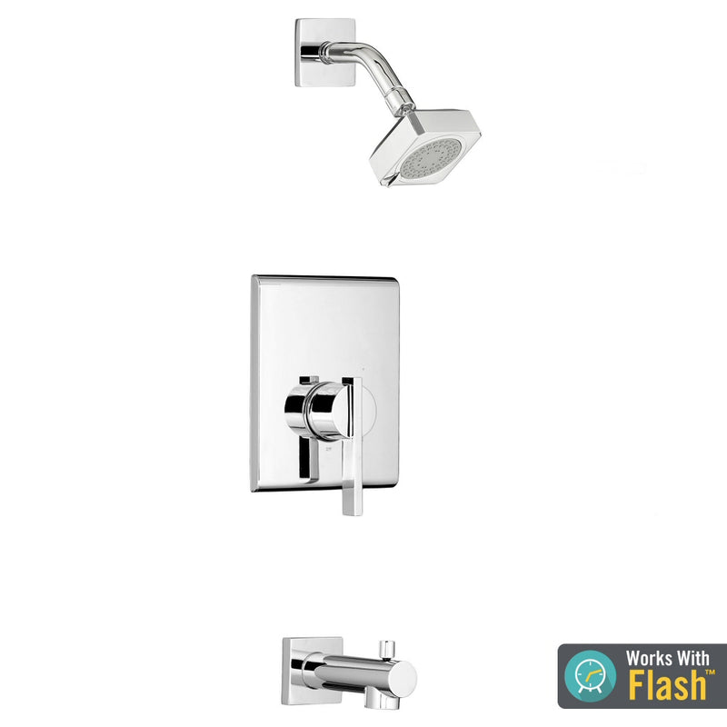 American Standard - TU184.508.002 - Times Square Tub and Shower Trim Kit with Water-Saving Shower Head and Cartridge - LESS VALVE