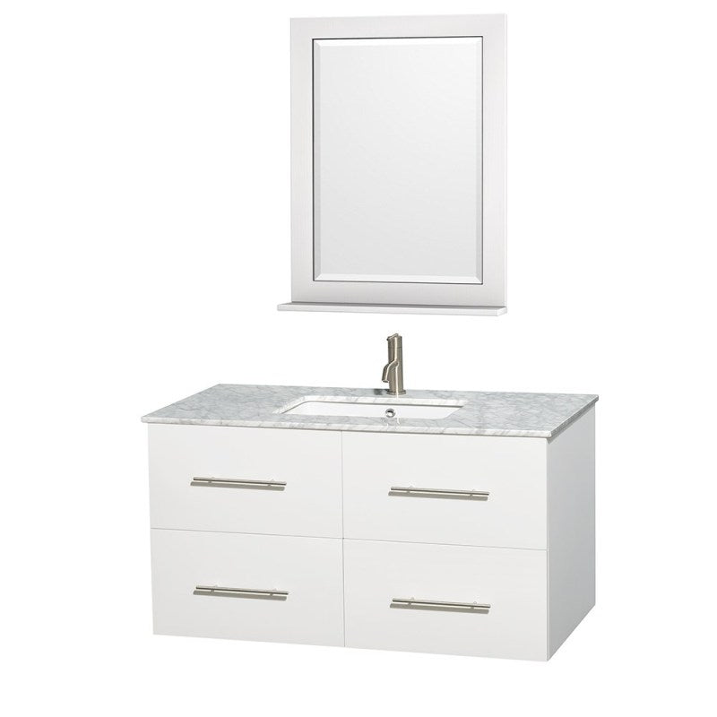 Wyndham Collection Centra 42" Single Bathroom Vanity for Undermount Sinks - Matte White WC-WHE009-42-SGL-VAN-WHT- 2