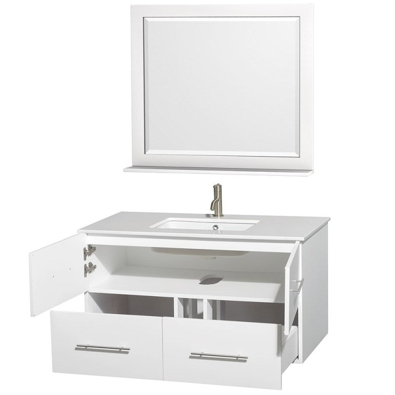 Wyndham Collection Centra 42" Single Bathroom Vanity for Undermount Sinks - Matte White WC-WHE009-42-SGL-VAN-WHT- 5