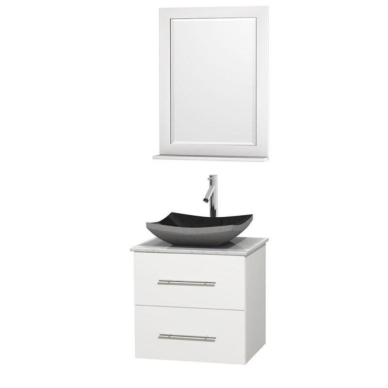 Wyndham Collection Centra 24" Single Bathroom Vanity Set for Vessel Sink - Matte White WC-WHE009-24-SGL-VAN-WHT 4