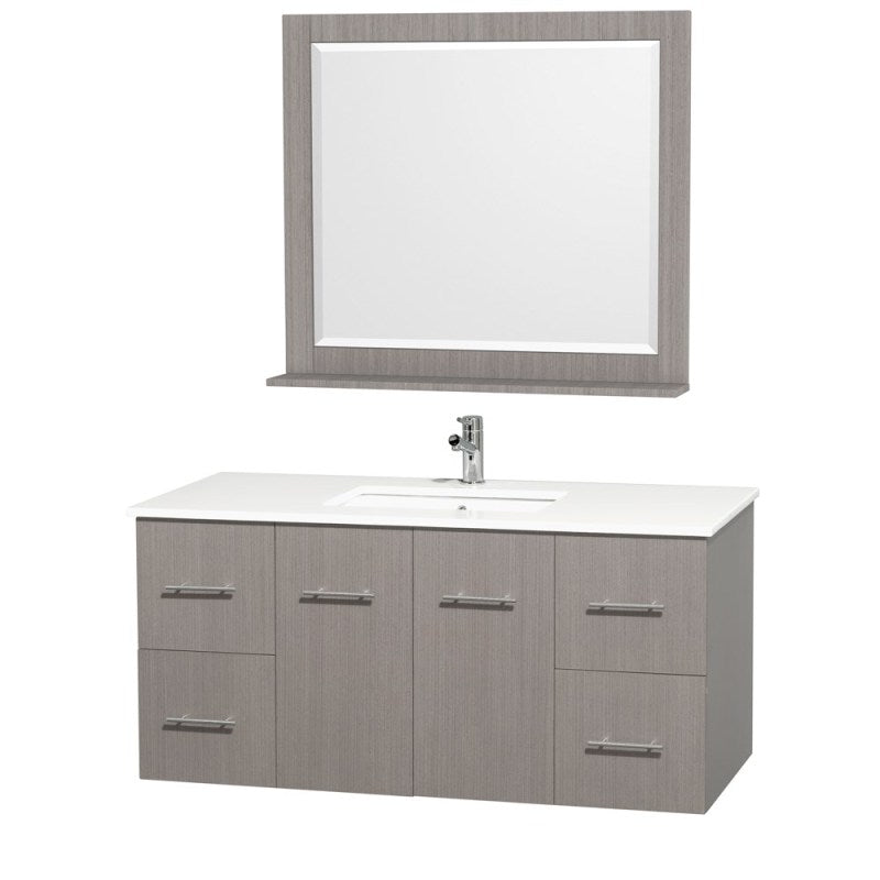 Wyndham Collection Centra 48" Single Bathroom Vanity for Undermount Sinks - Gray Oak WC-WHE009-48-SGL-VAN-GRO- 4