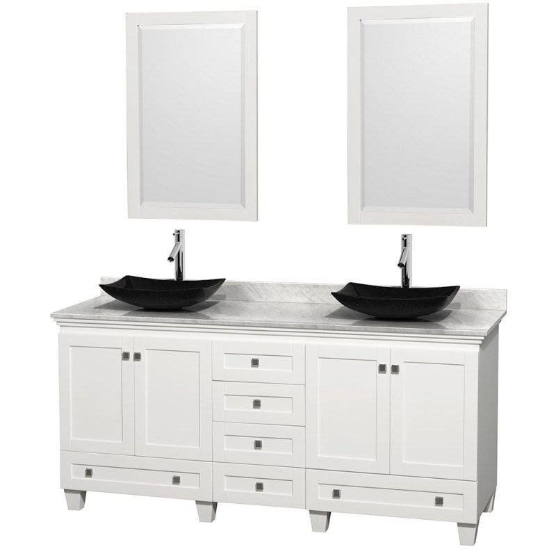Wyndham Collection Acclaim 72" Double Bathroom Vanity for Vessel Sinks - White WC-CG8000-72-DBL-VAN-WHT 6