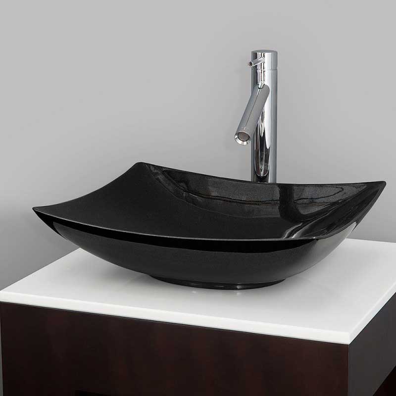 Wyndham Collection Arista Vessel Sink - Black Granite WC-GS004
