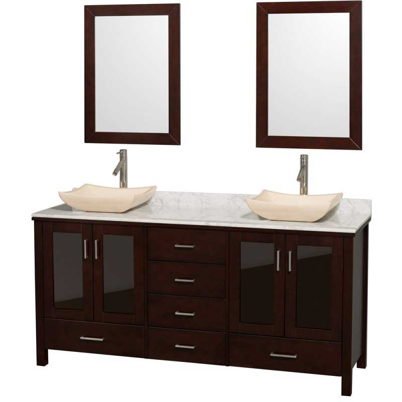 Wyndham Collection Lucy 72" Double Bathroom Vanity Set with Vessel Sinks - Espresso WC-MS015-72-ESP-OVER 4