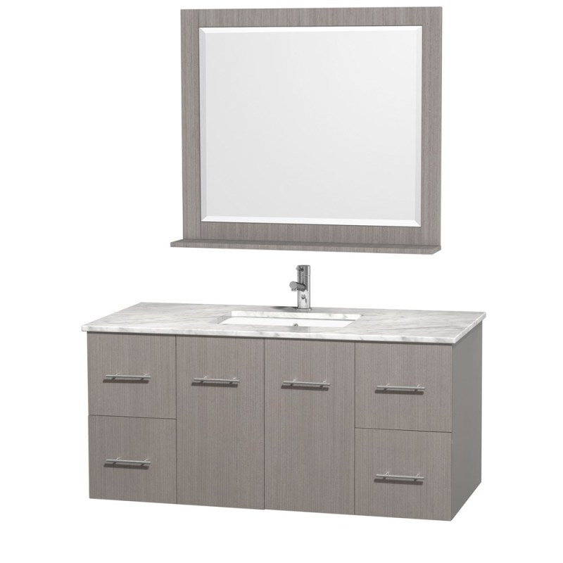 Wyndham Collection Centra 48" Single Bathroom Vanity for Undermount Sinks - Gray Oak WC-WHE009-48-SGL-VAN-GRO-