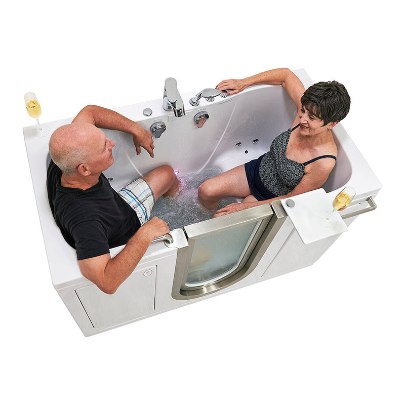 Ella Companion 32"x60" Air + Hydro Massage w/ Independent Foot Massage Acrylic Two Seat Walk-In-Bathtub, Heated Seat, Left Inward Swing Door, 2 Piece Fast Fill Faucet, 2" Dual Drains 2