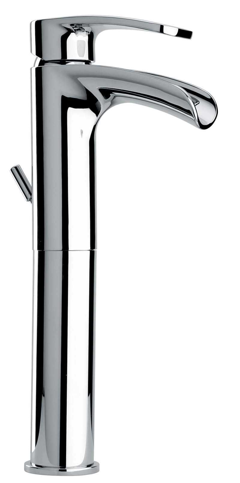 Jewel Faucets Single Loop Handle Tall Vessel Sink Faucet With Waterfall Spout with Designer Finish 10205WFS-X