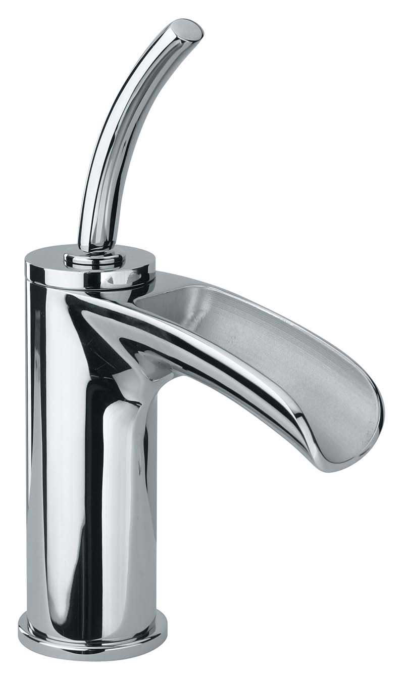 Jewel Faucets Single Joystick Handle Lavatory Faucet With Waterfall Spout Designer Finish 10211JO-X