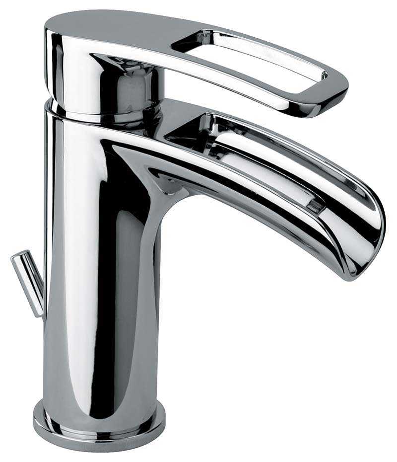Jewel Faucets Chrome Single Loop Handle Lavatory Faucet With Waterfall Spout 10211WFS