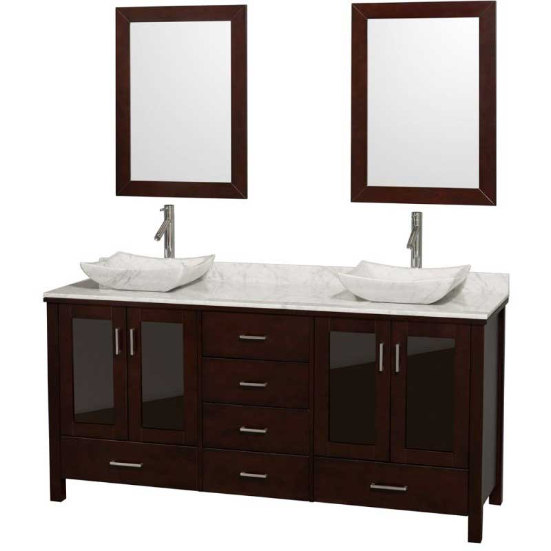 Wyndham Collection Lucy 72" Double Bathroom Vanity Set with Vessel Sinks - Espresso WC-MS015-72-ESP-OVER 7