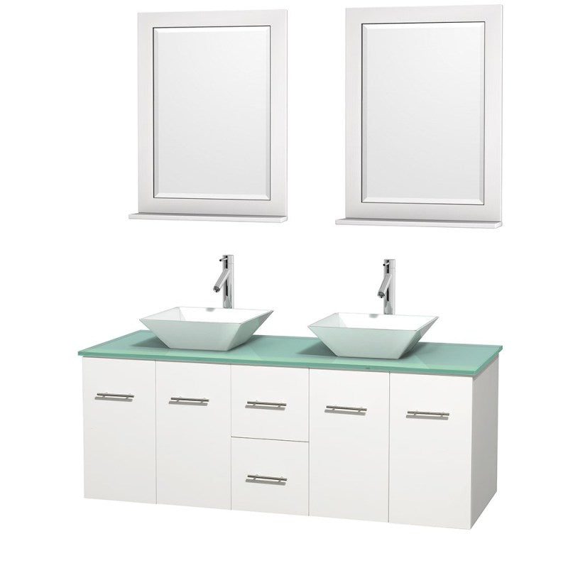 Wyndham Collection Centra 60" Double Bathroom Vanity Set for Vessel Sinks - Matte White WC-WHE009-60-DBL-VAN-WHT 7