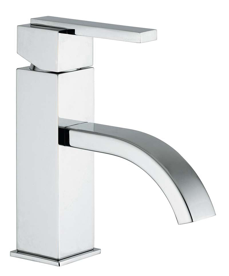 Jewel Faucets Chrome Single Lever Handle Lavatory Faucet With Classic Ribbon Spout 15360