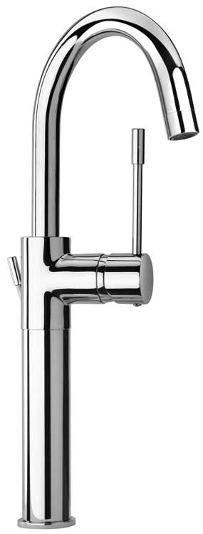 Jewel Faucets Chrome Single Lever Handle Tall Vessel Sink Faucet With Goose Neck Spout 16250LN