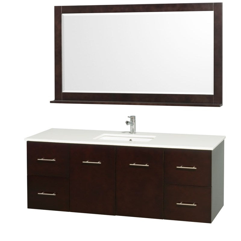 Wyndham Collection Centra 60" Single Bathroom Vanity for Undermount Sinks - Espresso WC-WHE009-60-SGL-VAN-ESP-