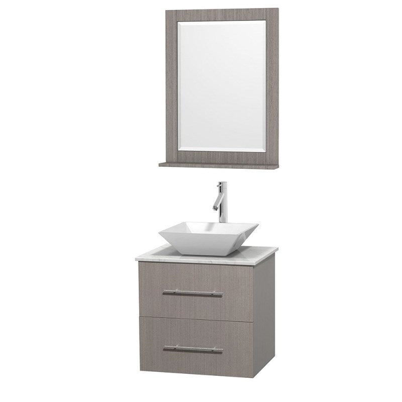 Wyndham Collection Centra 24" Single Bathroom Vanity Set for Vessel Sink - Gray Oak WC-WHE009-24-SGL-VAN-GRO