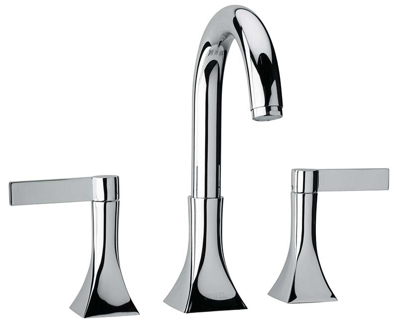 Jewel Faucets Chrome Two Blade Handle Roman Tub Faucet With Goose Neck Spout 17102