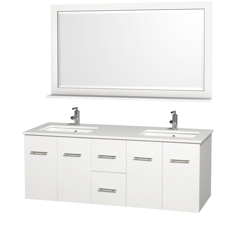 Wyndham Collection Centra 60" Double Bathroom Vanity for Undermount Sinks - Matte White WC-WHE009-60-DBL-VAN-WHT-
