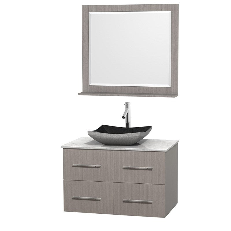 Wyndham Collection Centra 36" Single Bathroom Vanity Set for Vessel Sink - Gray Oak WC-WHE009-36-SGL-VAN-GRO 4