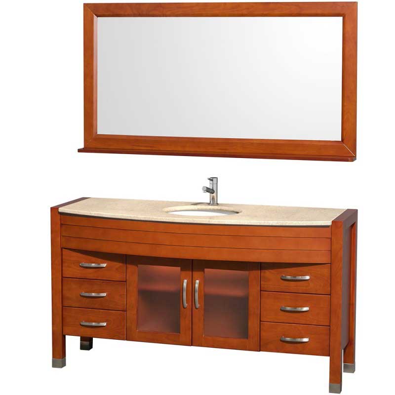 Wyndham Collection Daytona 60" Bathroom Vanity with Mirror - Cherry WC-A-W2109-60-CH 3