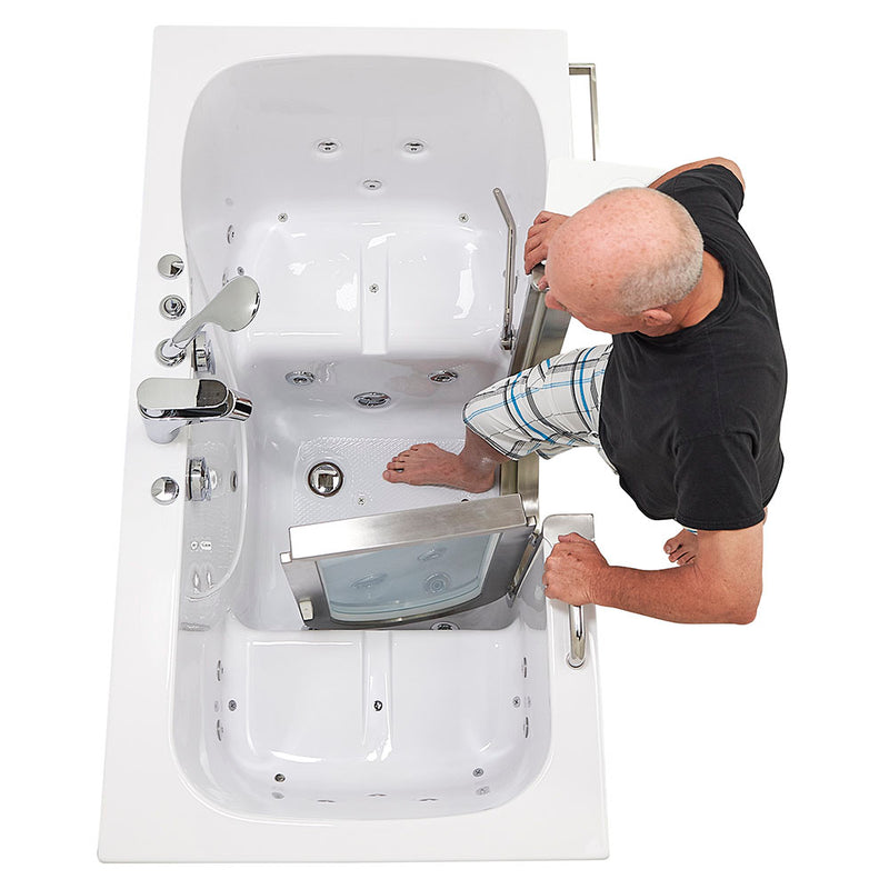 Ella Companion 32"x60" Air + Hydro Massage w/ Independent Foot Massage Acrylic Two Seat Walk-In-Bathtub, Heated Seat, Left Inward Swing Door, 2 Piece Fast Fill Faucet, 2" Dual Drains 3