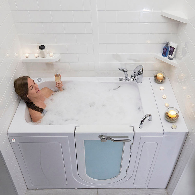 Ella Monaco 32"x52" Acrylic Hydro Massage Walk-In Bathtub with Right Outward Swing Door, Heated Seat, 2 Piece Fast Fill Faucet, 2" Dual Drain 2