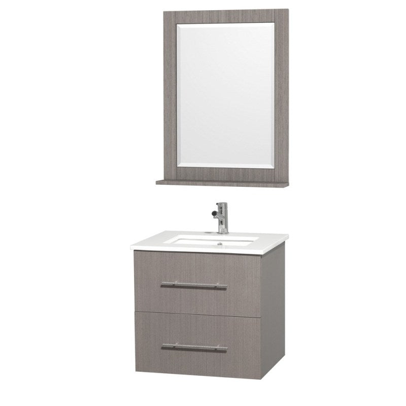 Wyndham Collection Centra 24" Single Bathroom Vanity for Undermount Sinks - Gray Oak WC-WHE009-24-SGL-VAN-GRO-