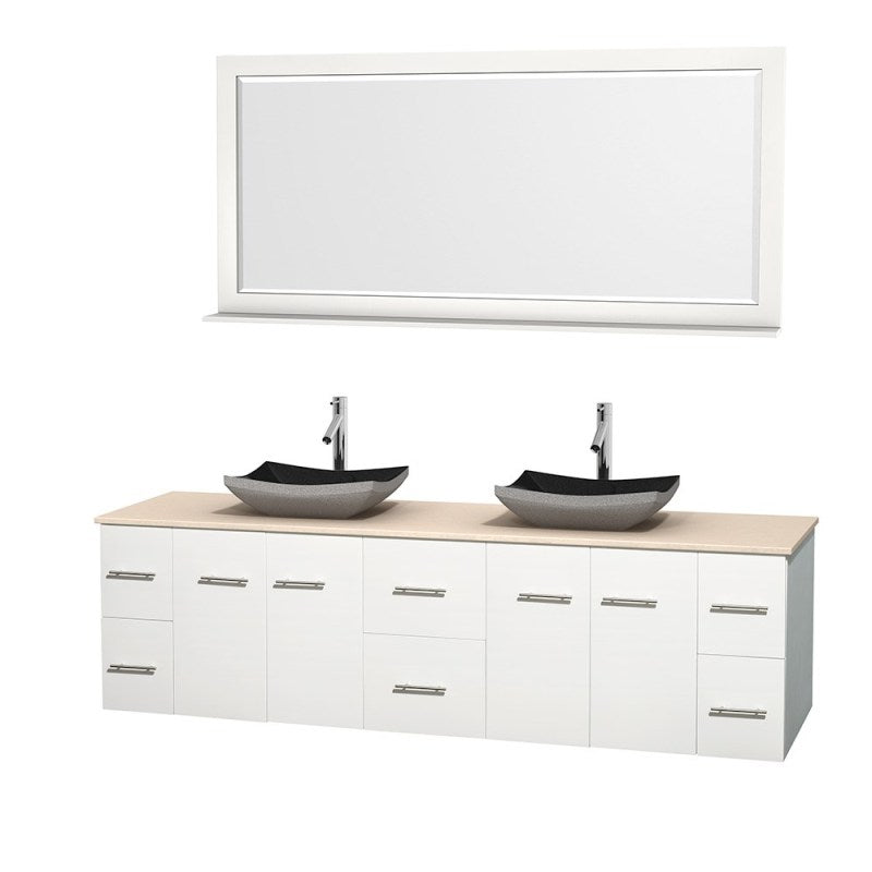 Wyndham Collection Centra 80" Double Bathroom Vanity Set for Vessel Sinks - Matte White WC-WHE009-80-DBL-VAN-WHT 2