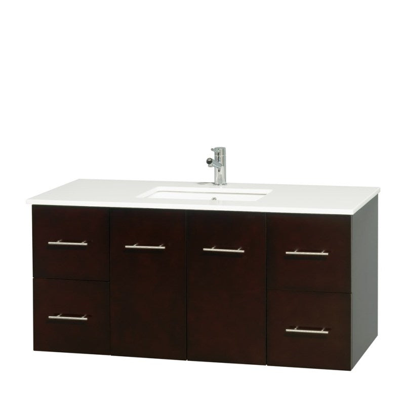 Wyndham Collection Centra 48" Single Bathroom Vanity for Undermount Sinks - Espresso WC-WHE009-48-SGL-VAN-ESP- 6