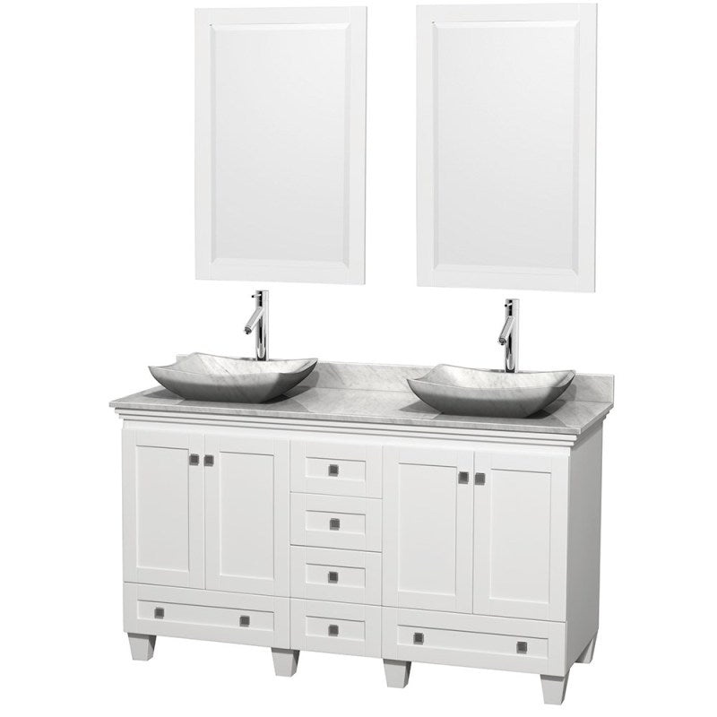 Wyndham Collection Acclaim 60" Double Bathroom Vanity for Vessel Sinks - White WC-CG8000-60-DBL-VAN-WHT 4