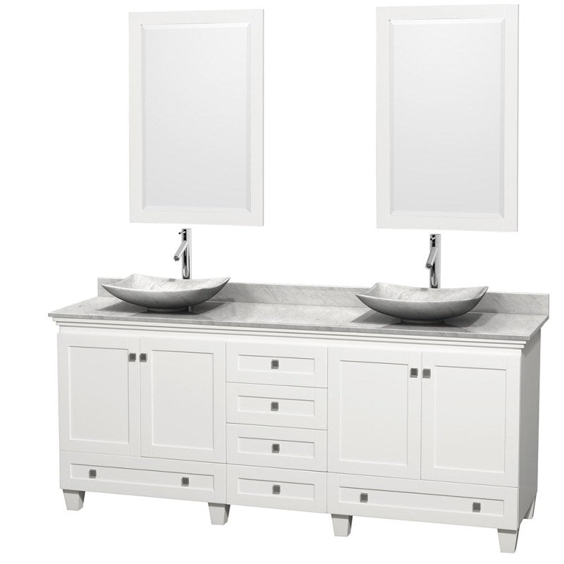 Wyndham Collection Acclaim 80" Double Bathroom Vanity for Vessel Sinks - White WC-CG8000-80-DBL-VAN-WHT 5