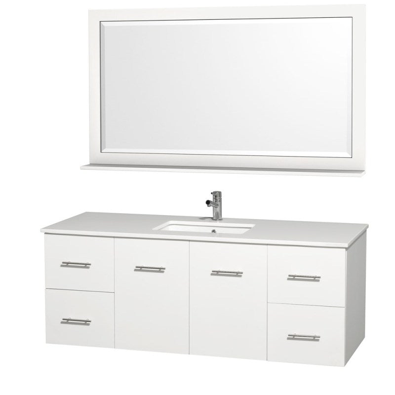 Wyndham Collection Centra 60" Single Bathroom Vanity for Undermount Sinks - Matte White WC-WHE009-60-SGL-VAN-WHT- 2