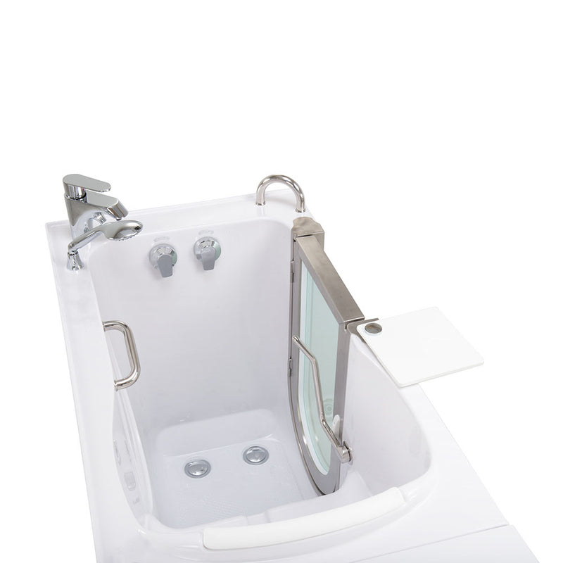 Ella Elite 30"x52" Acrylic Soaking Walk-In-Bathtub, Right Inward Swing Door, Heated Seat,  2 Piece Fast Fill Faucet, 2" Dual Drain 3
