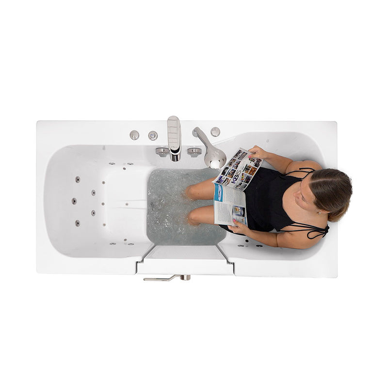 Ella Tub4Two 32"x60" Hydro + Air Massage w/ Independent Foot Massage Acrylic Two Seat Walk in Tub, Left Outswing Door, Heated Seats, 2 Piece Fast Fill Faucet, 2" Dual Drains 3