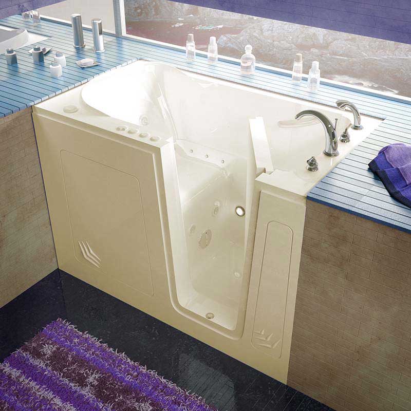 Venzi 30x54 Right Drain Biscuit Whirlpool & Air Jetted Walk In Bathtub By Meditub