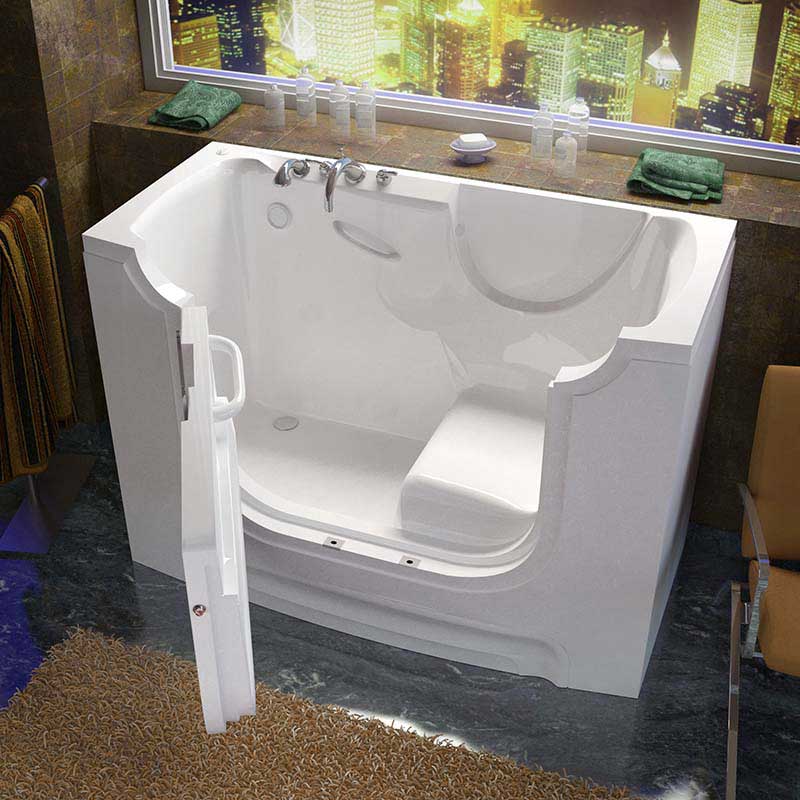 Venzi 30x60 Left Drain White Soaking Wheelchair Accessible Walk In Bathtub By Meditub