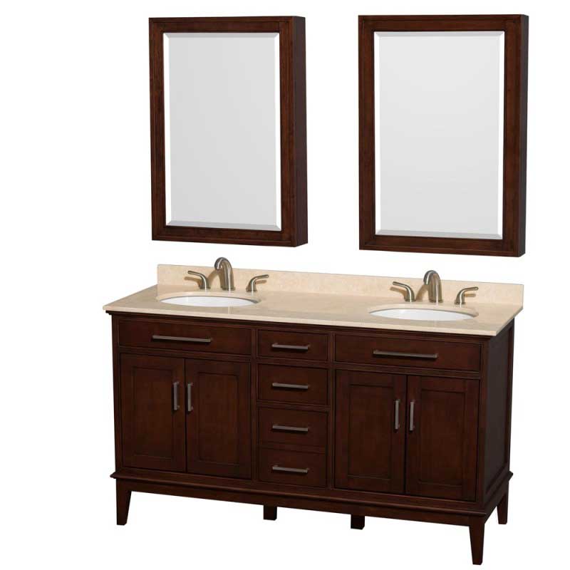 Wyndham Collection Hatton 60" Double Bathroom Vanity - Dark Chestnut WC-1616-60-DBL-VAN-CDK 3