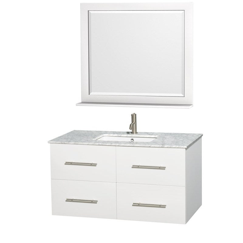 Wyndham Collection Centra 42" Single Bathroom Vanity for Undermount Sinks - Matte White WC-WHE009-42-SGL-VAN-WHT- 4