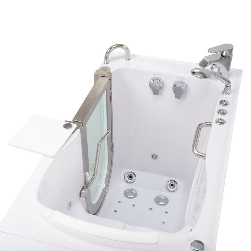 Ella Elite 30"x52" Acrylic Air and Hydro Massage and Heated Seat Walk-In Bathtub with Left Inward Swing Door, 2 Piece Fast Fill Faucet, 2" Dual Drain 4