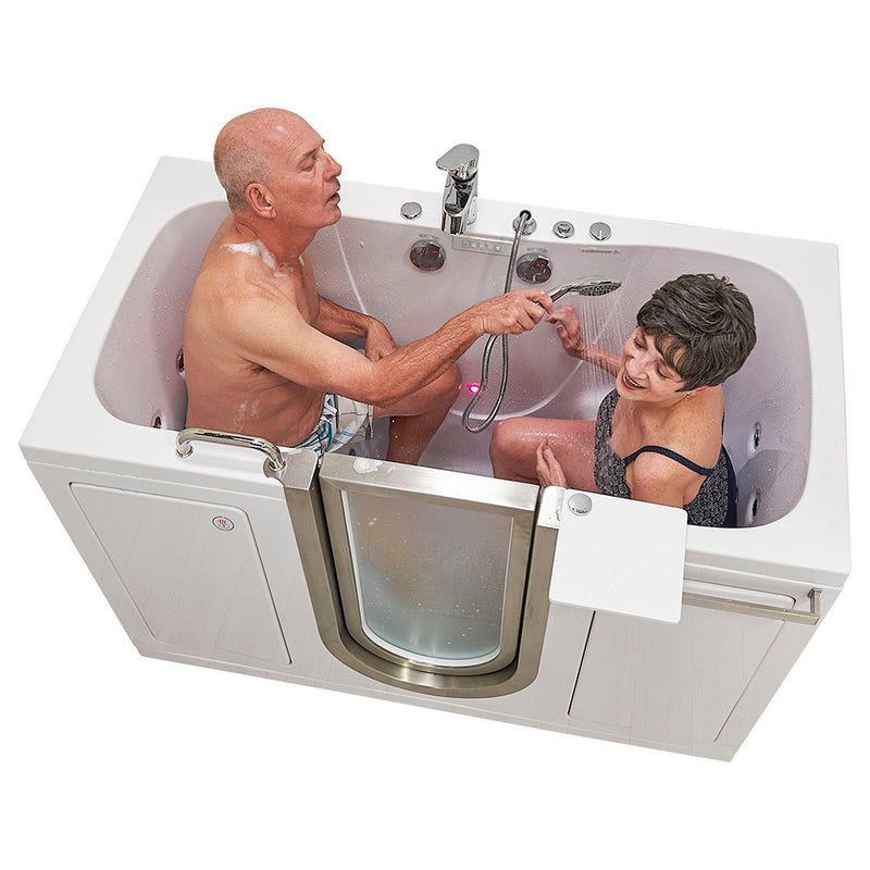 Ella Companion 32"x60" Air + Hydro Massage w/ Independent Foot Massage Acrylic Two Seat Walk-In-Bathtub, Heated Seat, Left Inward Swing Door, 2 Piece Fast Fill Faucet, 2" Dual Drains 5