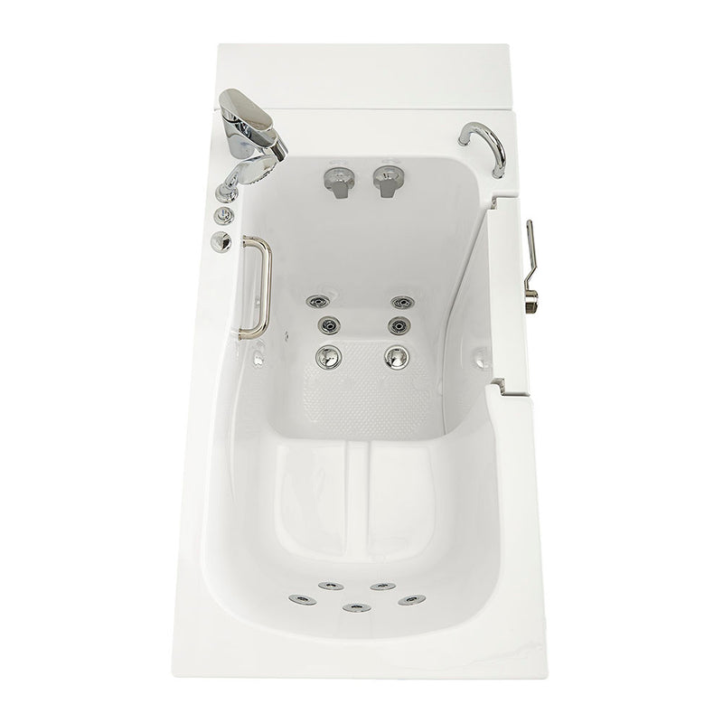Ella Monaco 32"x52" Acrylic Hydro Massage Walk-In Bathtub with Right Outward Swing Door, Heated Seat, 2 Piece Fast Fill Faucet, 2" Dual Drain 4