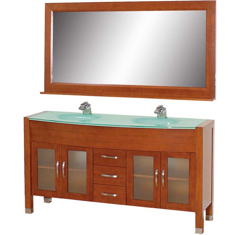 Wyndham Collection Daytona 63" Double Bathroom Vanity Set - Cherry w/ Drawers WC-A-W2200-63-CH 2