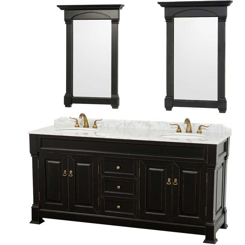 Wyndham Collection Andover 72" Traditional Bathroom Double Vanity Set - Black WC-TD72-BLK 2
