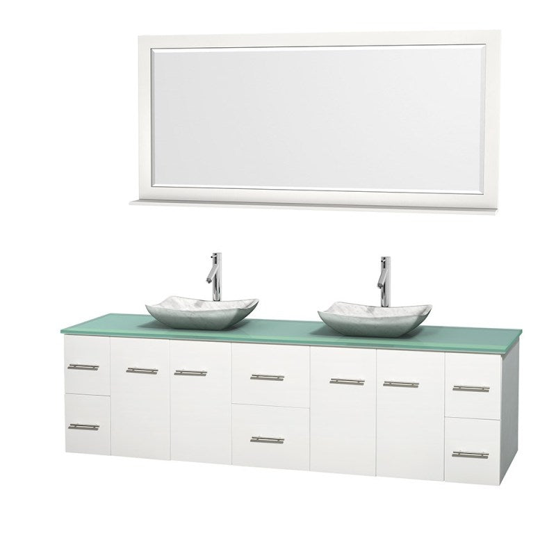 Wyndham Collection Centra 80" Double Bathroom Vanity Set for Vessel Sinks - Matte White WC-WHE009-80-DBL-VAN-WHT 6