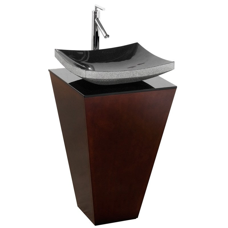 Wyndham Collection Esprit Bathroom Pedestal Vanity Set - Espresso w/ Black Granite Sink WSCS00420SESSGGS1M20