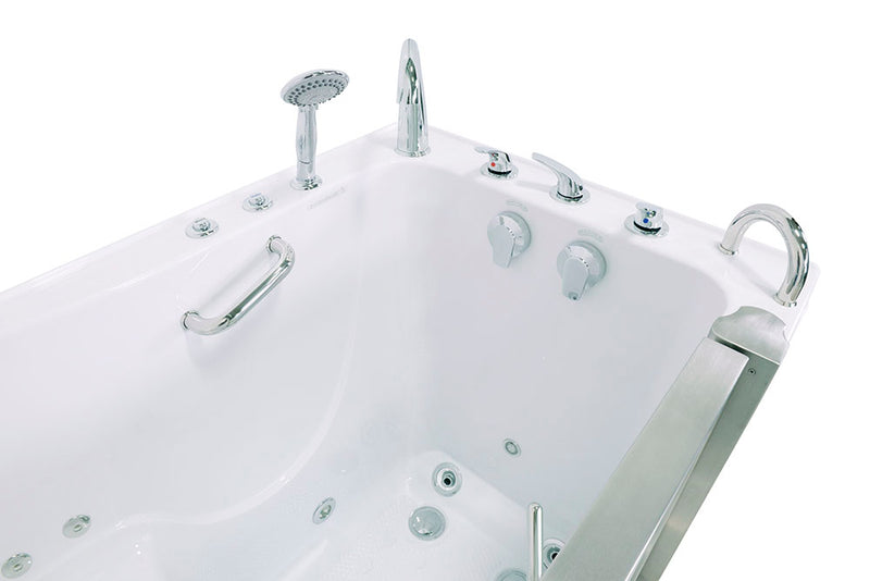 Ella Elite 30"x52" Acrylic Air and Hydro Massage and Heated Seat Walk-In Bathtub with Left Inward Swing Door, 2 Piece Fast Fill Faucet, 2" Dual Drain 5