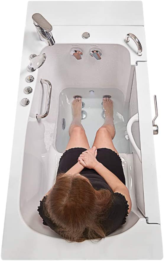 30x52 Transfer Hydro Foot Massage Acrylic Walk-In Tub, Fast Fill Faucet, Right 2" Dual Drain w/ Heated Seat 3
