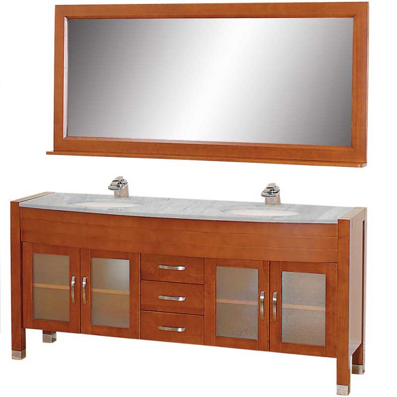 Wyndham Collection Daytona 71" Double Bathroom Vanity Set - Cherry w/ Drawers WC-A-W2200-71-CH 5